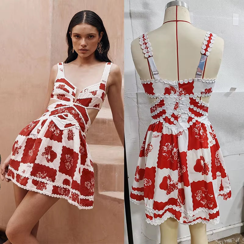 Alluring Charm: Women’s Elegant Sexy Hollow Out V-Neck Mini Robe