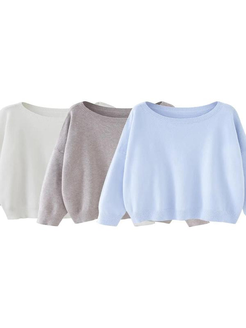 Scoop Neck Knitted Sweater